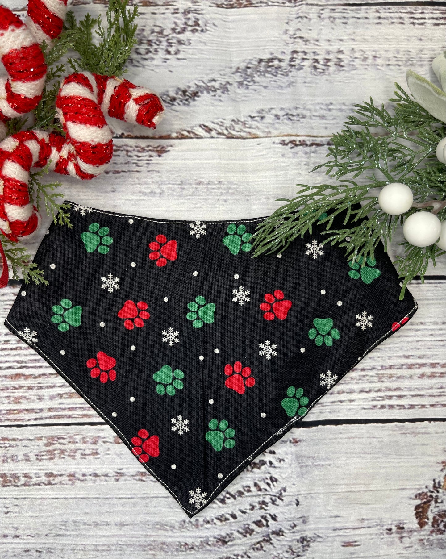 Christmas Paw Prints Bandana