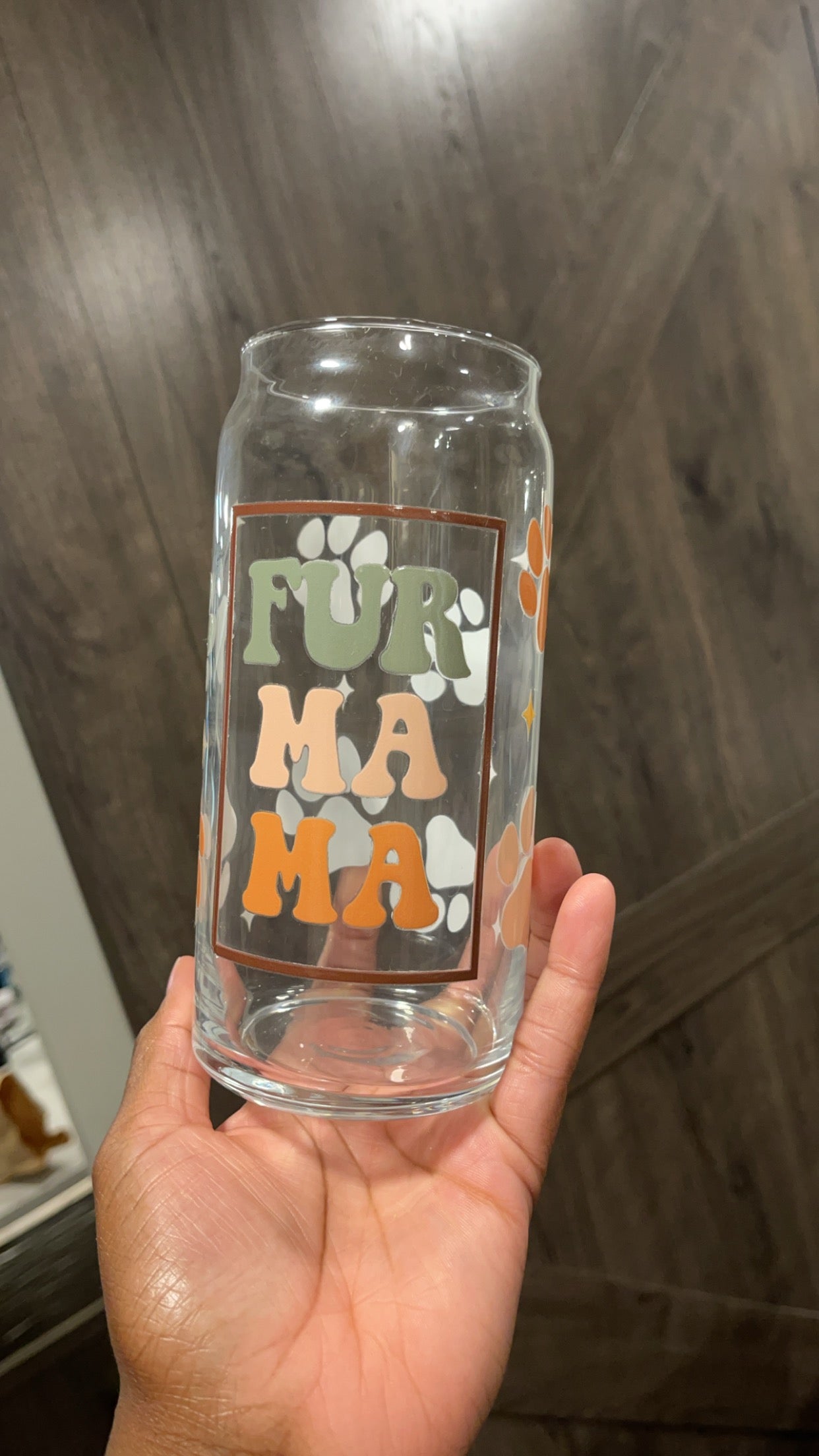 Fur Mama Glass Cup