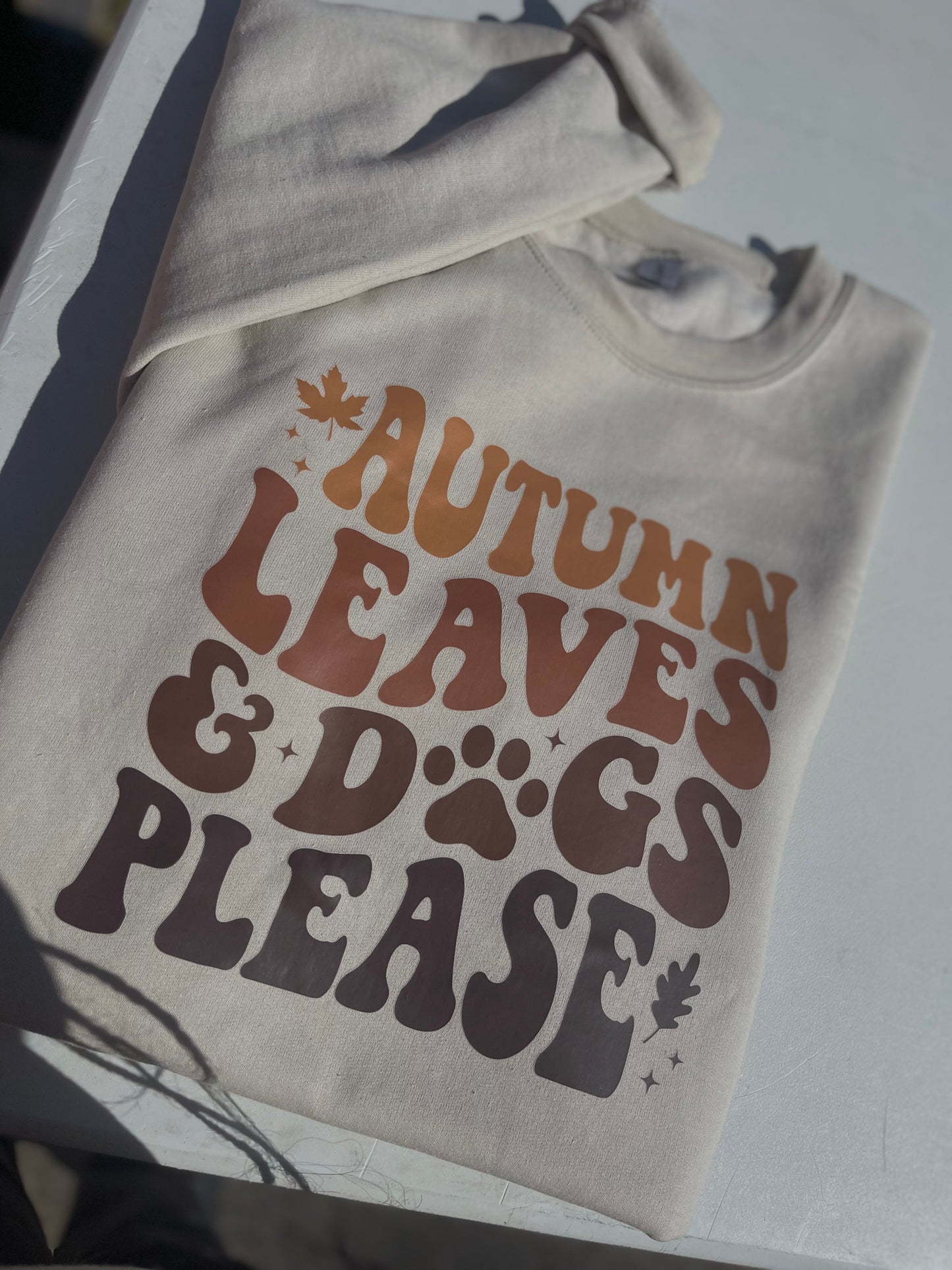 Autumn Leaves & Dogs Please Crewneck