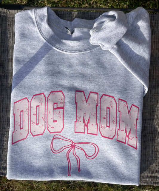 Pink Bow Dog Mom Crewneck