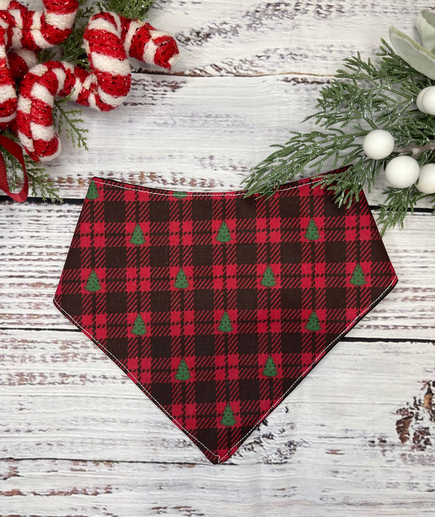 Christmas Tree Plaid Bandana